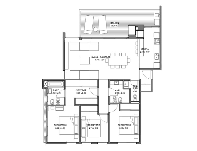 Ficha 4 ambientes - 3er piso